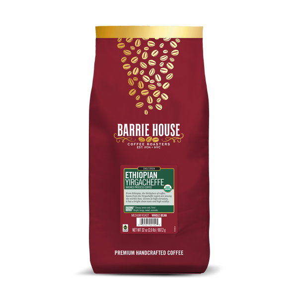 Ethiopian Yirgacheffe Coffee Single Origin Fair Trade Organic Whole Bean