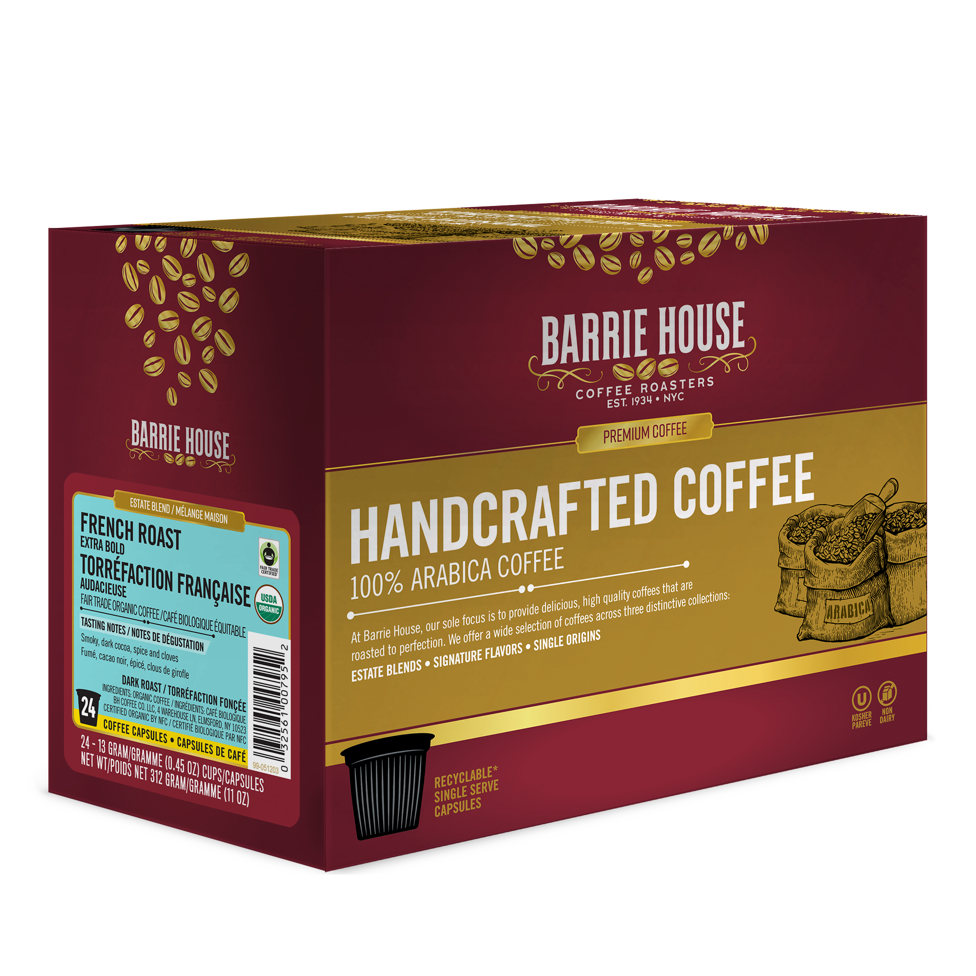 French Roast Extra Bold<br>Fair Trade Organic<br>24 ct - Pods