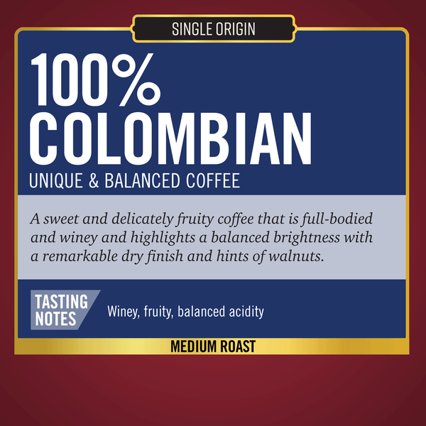 100% Colombian<br>Single Origin<br>2 lb - Whole Bean