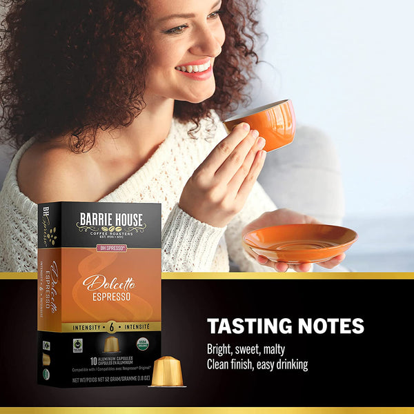 Dolcetto<br>Fair Trade Organic<br>Espresso capsules 10ct